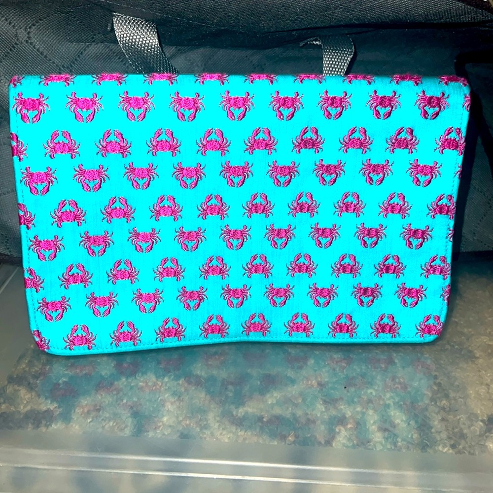 Shiraleah clutch with embroidered crab print